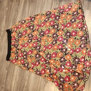 EUC Lularoe Women's Floral sz L Maxi lined Skirt w/elastic Waist